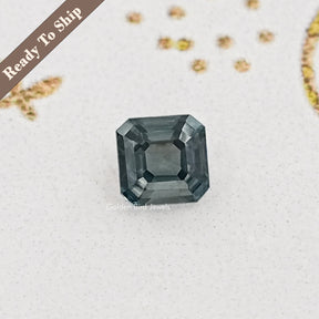 Gray Asscher Cut Moissanite Stone