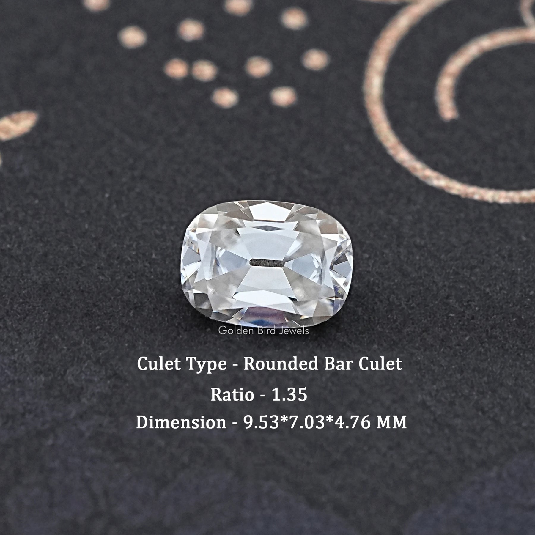 Old Mine Cushion Cut Moissanite Loose Stone