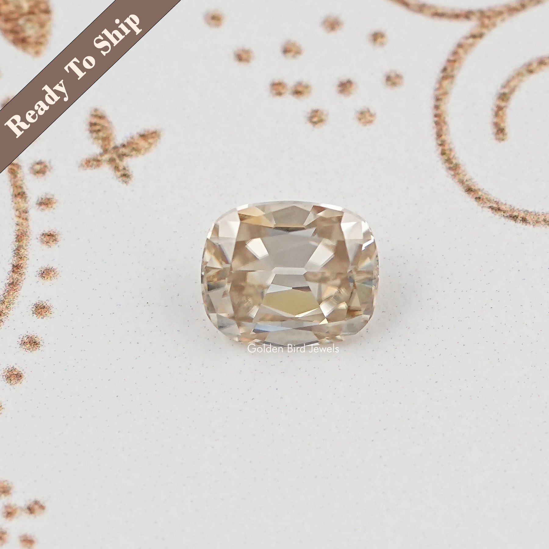 Yellow Old Mine Cushion Cut Loose Moissanite