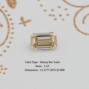 Loose Moissanite Yellow Old Mine Emerald