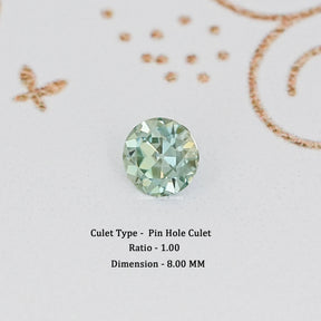 Cyan Blue Old European Round Loose Moissanite
