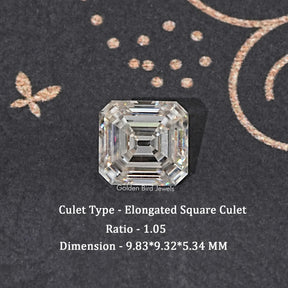 Off White Old Mine Asscher Loose Moissanite