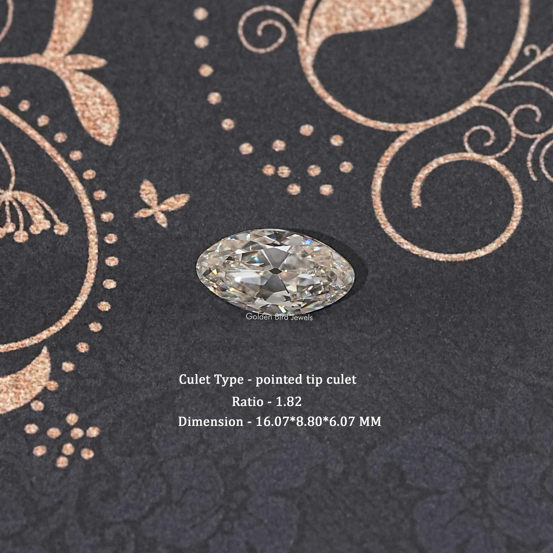 Off White Old Mine Moval Loose Moissanite Stone