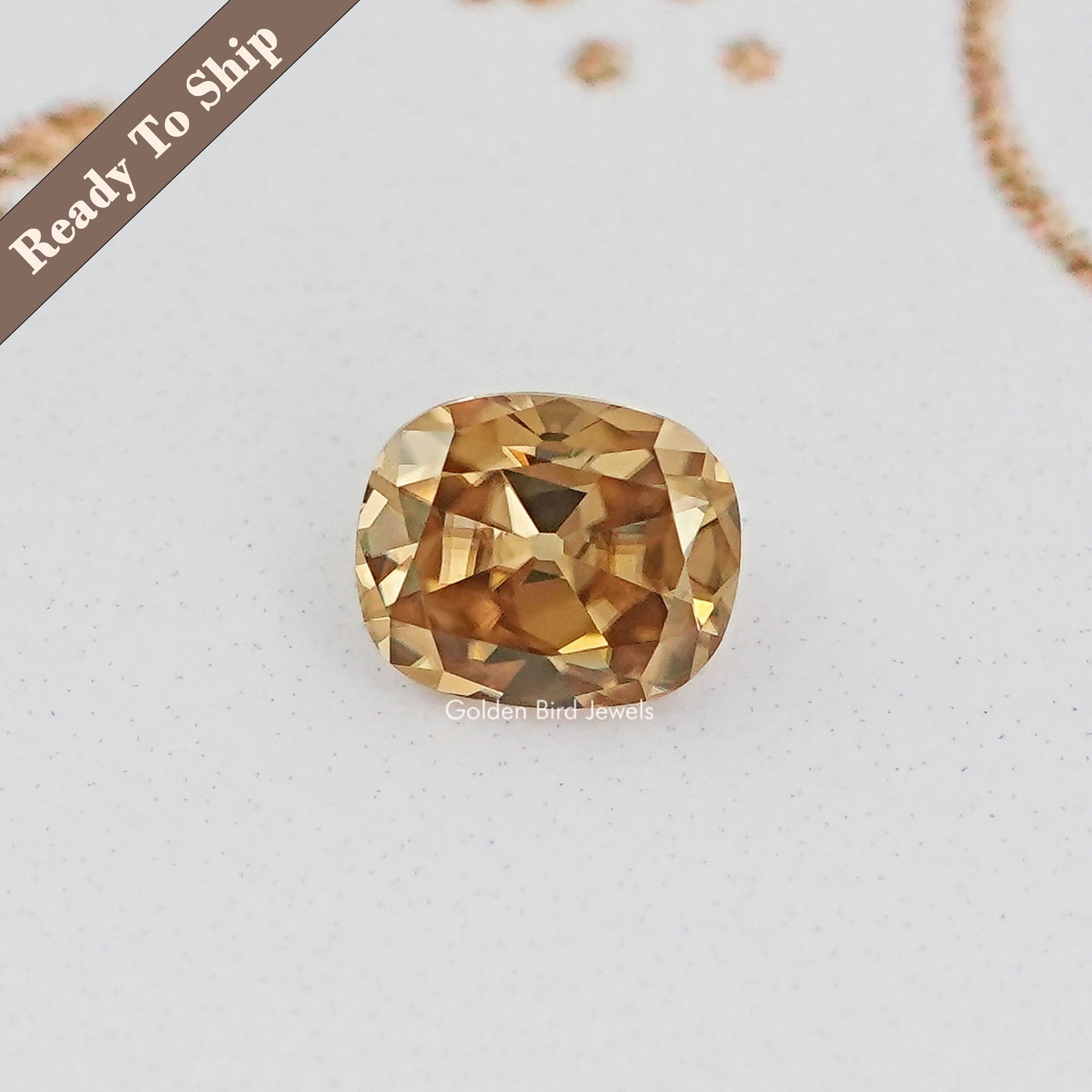 Champagne Old Mine Cushion Loose Moissanite Stone