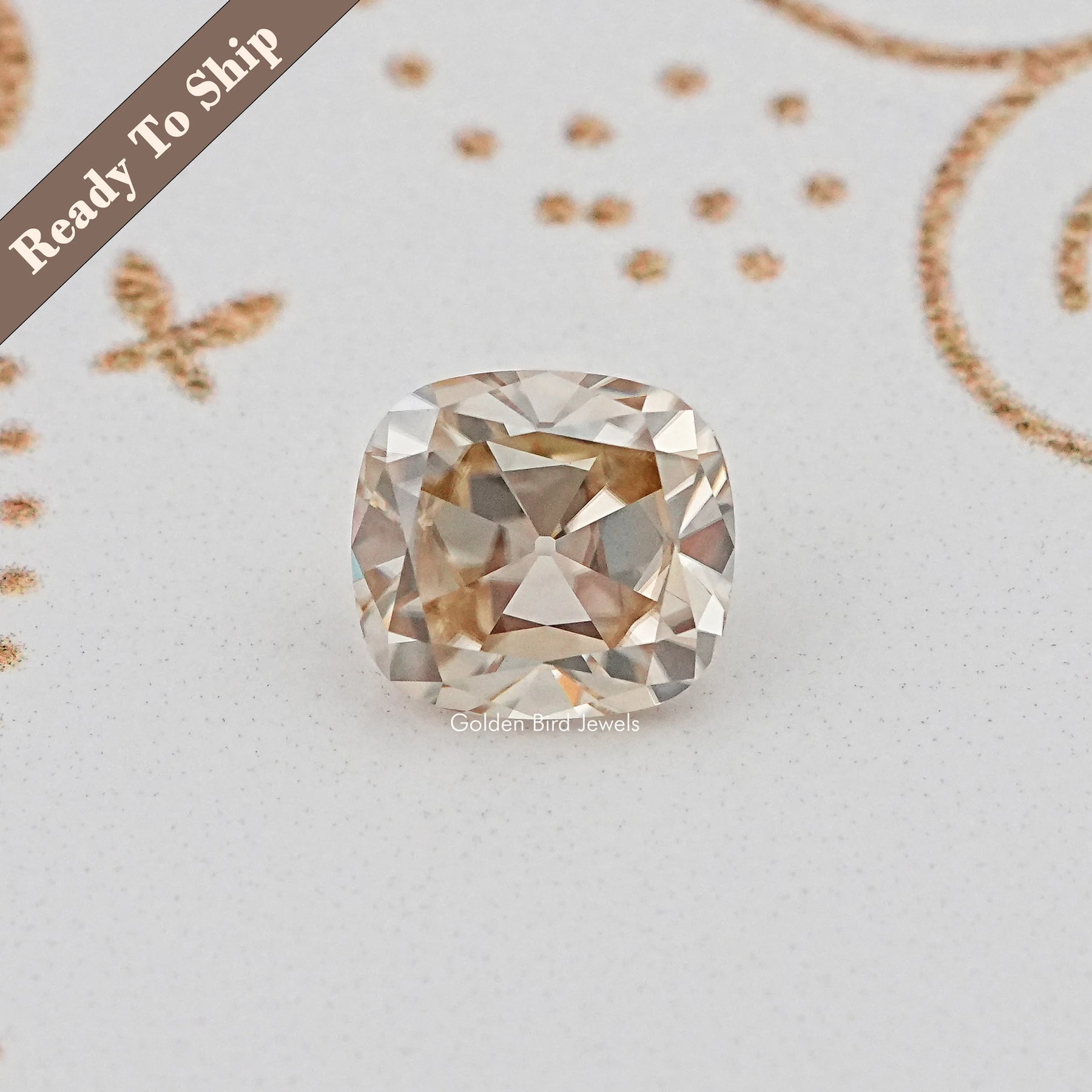 Yellow Old Mine Cut Cushion Loose Moissanite