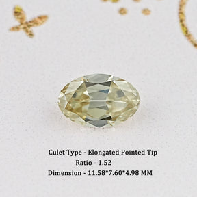 Yellow Old Mine Oval Loose Moissanite