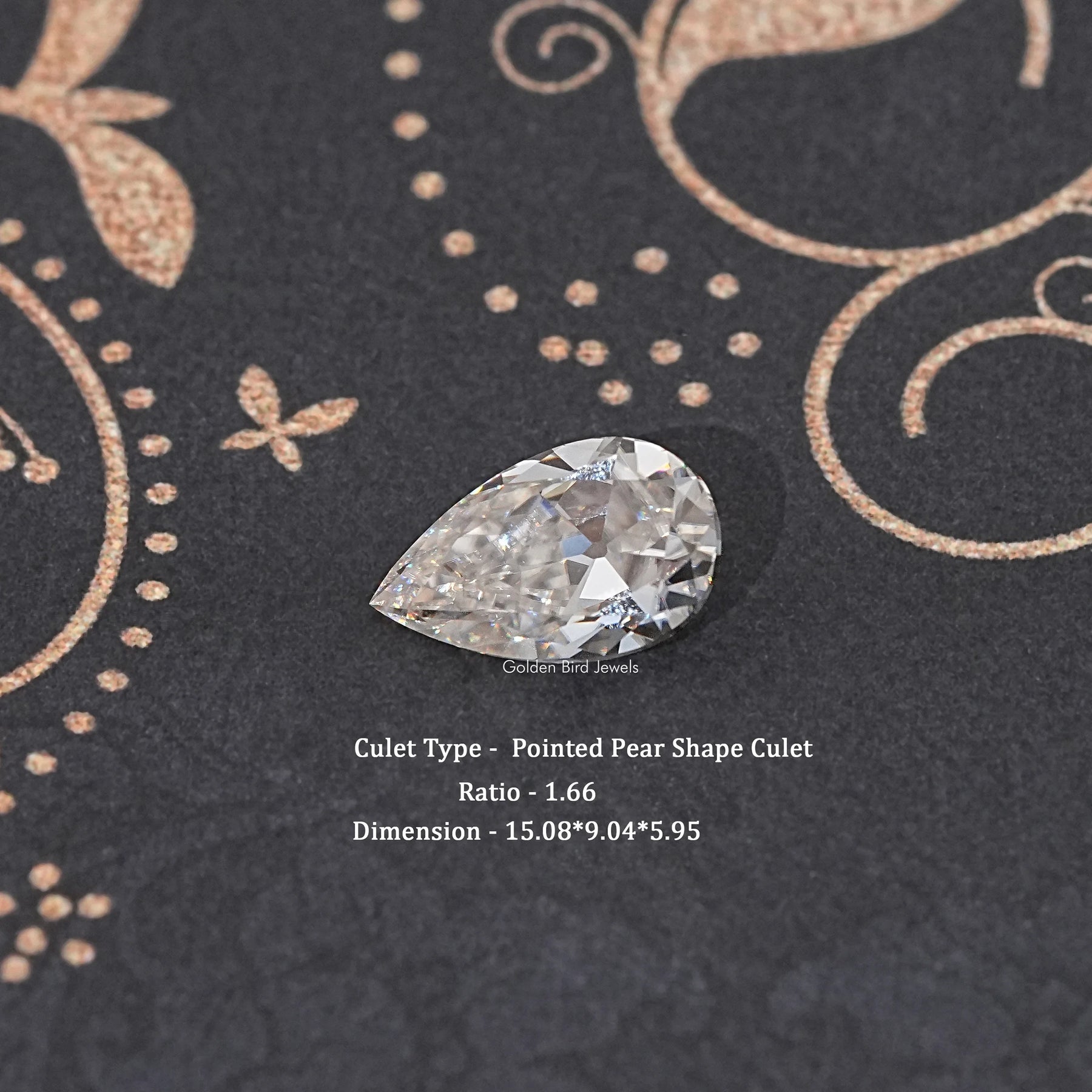 Off White Old Mine Pear Loose Moissanite