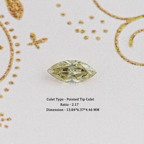 Yellow Old Mine Marquise Cut Loose Moissanite