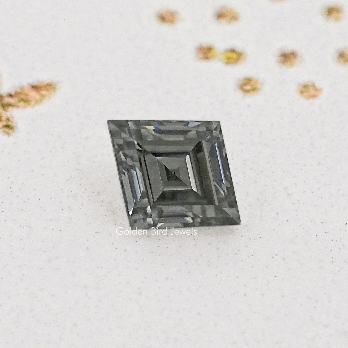 Gray Lozenge Cut Loose Moissanite