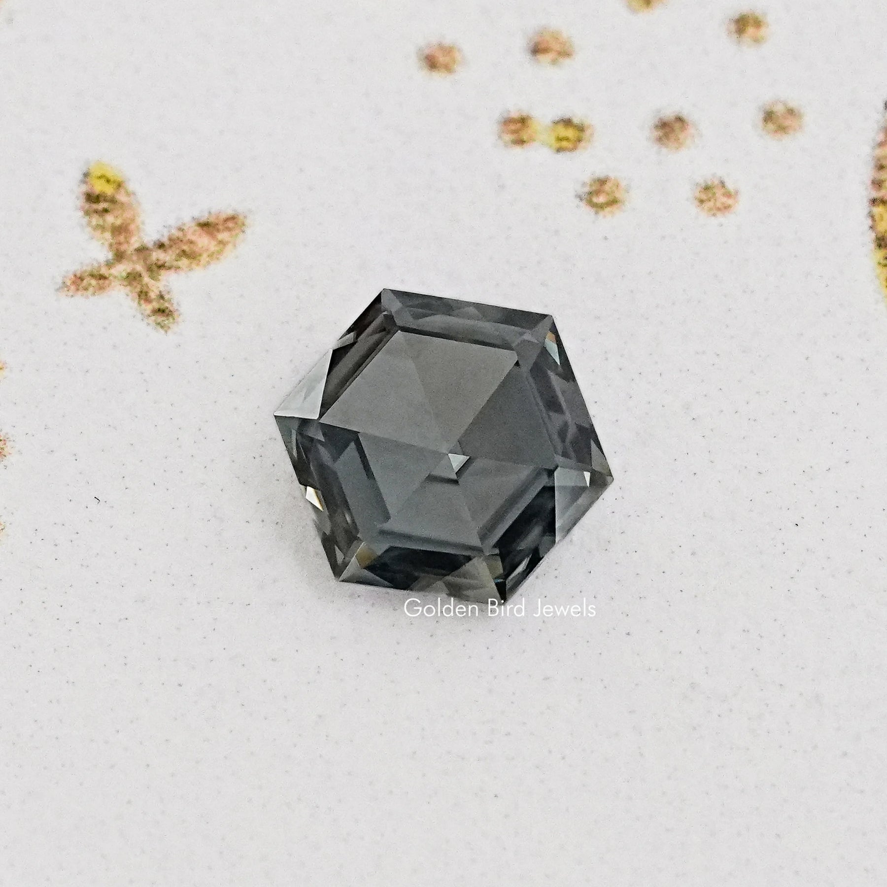 Gray Rose Cut Hexagon Loose Moissanite