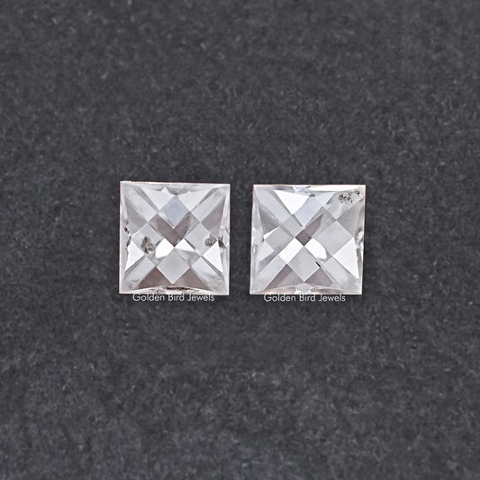 Off White French Cut Loose Moissanite Pair