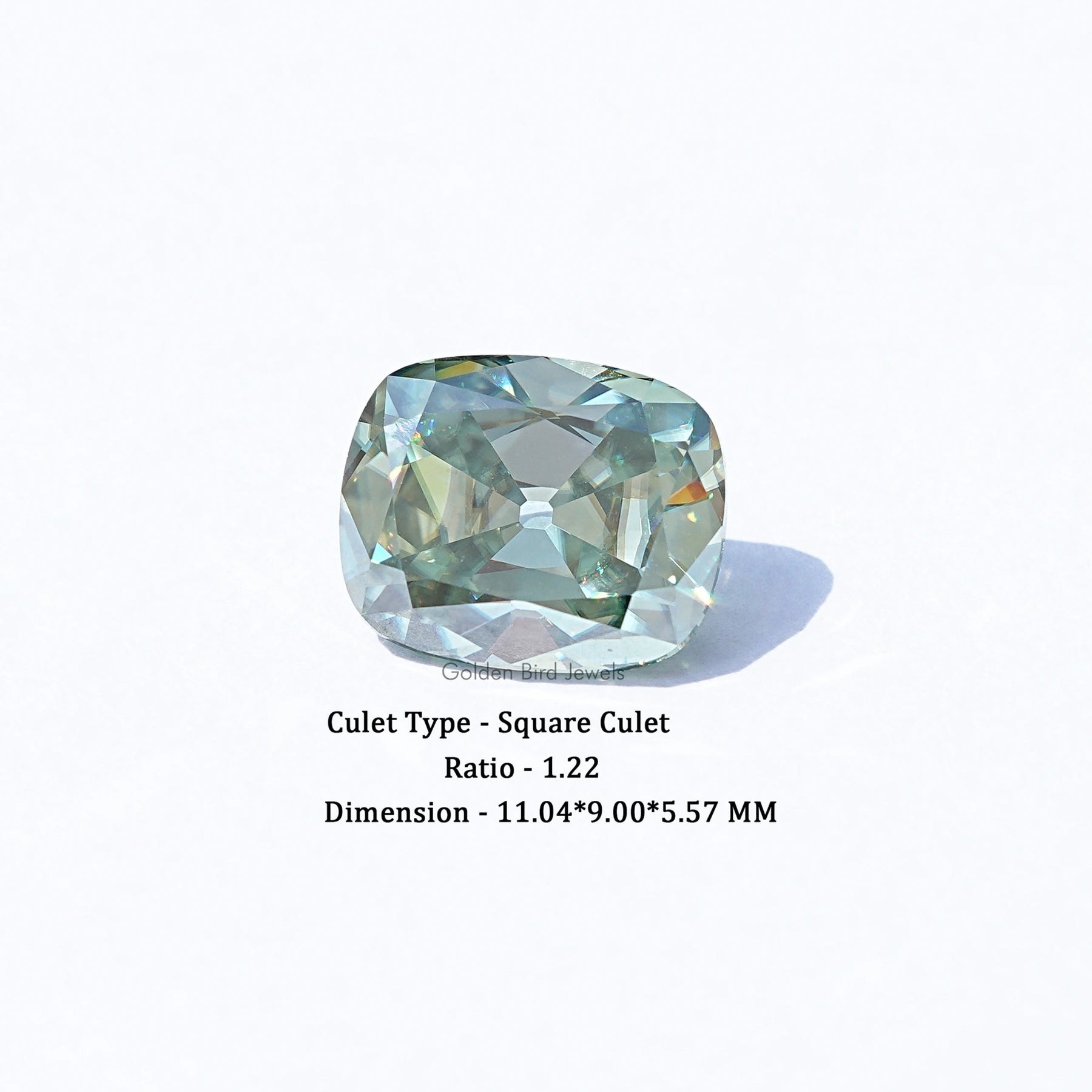 Blue Green Old Mine Cushion Cut Loose Stone