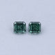 Green Asscher Cut Moissanite Loose Pair