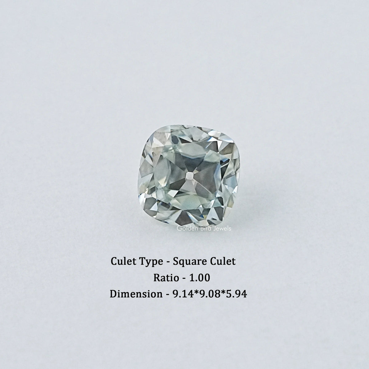 Light Blue Old Mine Cushion Cut Loose Moissanite