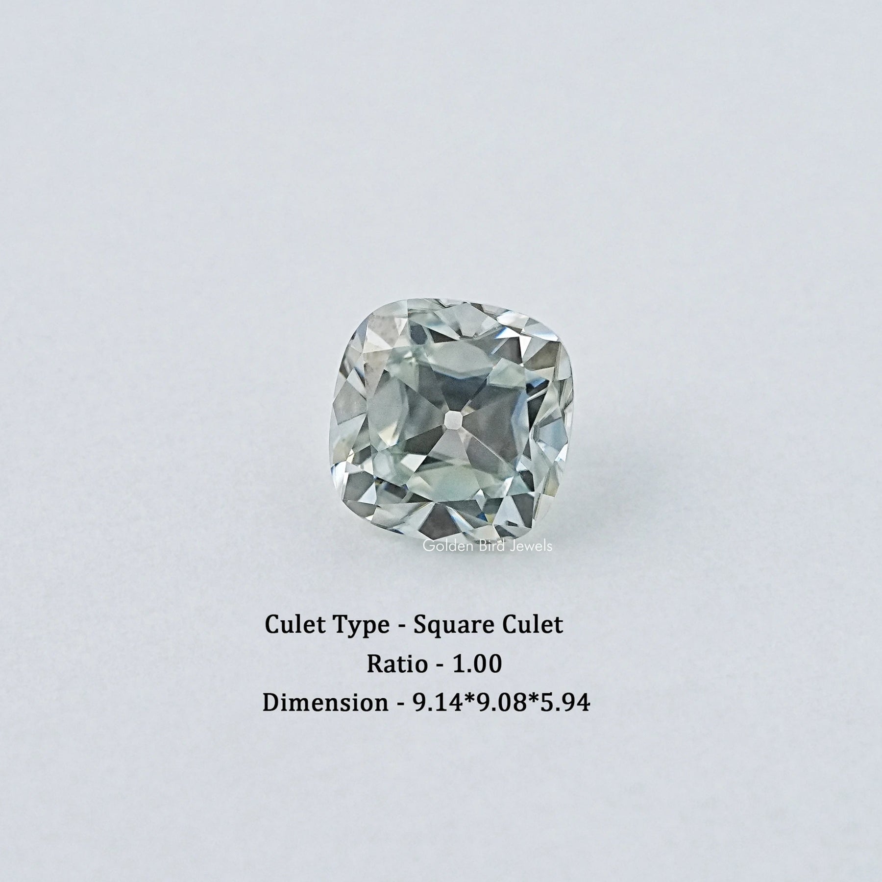 Light Blue Old Mine Cushion Cut Loose Moissanite
