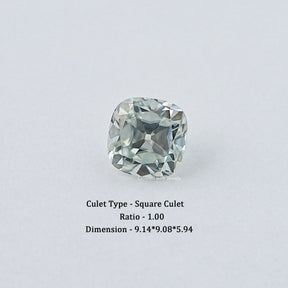 Light Blue Old Mine Cushion Cut Loose Moissanite