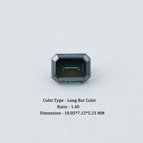 Dark Green Old Mine Emerald Cut Loose Moissanite
