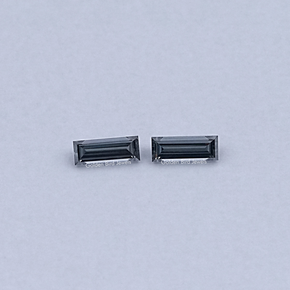 View Of Grey Baguette Cut Loose Moissanite Pair
