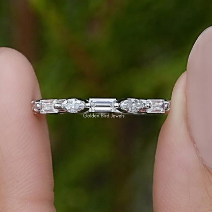 Marquise Moissanite Full Eternity Wedding Band