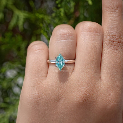 Dutch Marquise Moissanite Gemstone Hidden Halo Ring