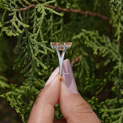 Dutch Marquise Moissanite Gemstone Spilt Shank Wedding Ring