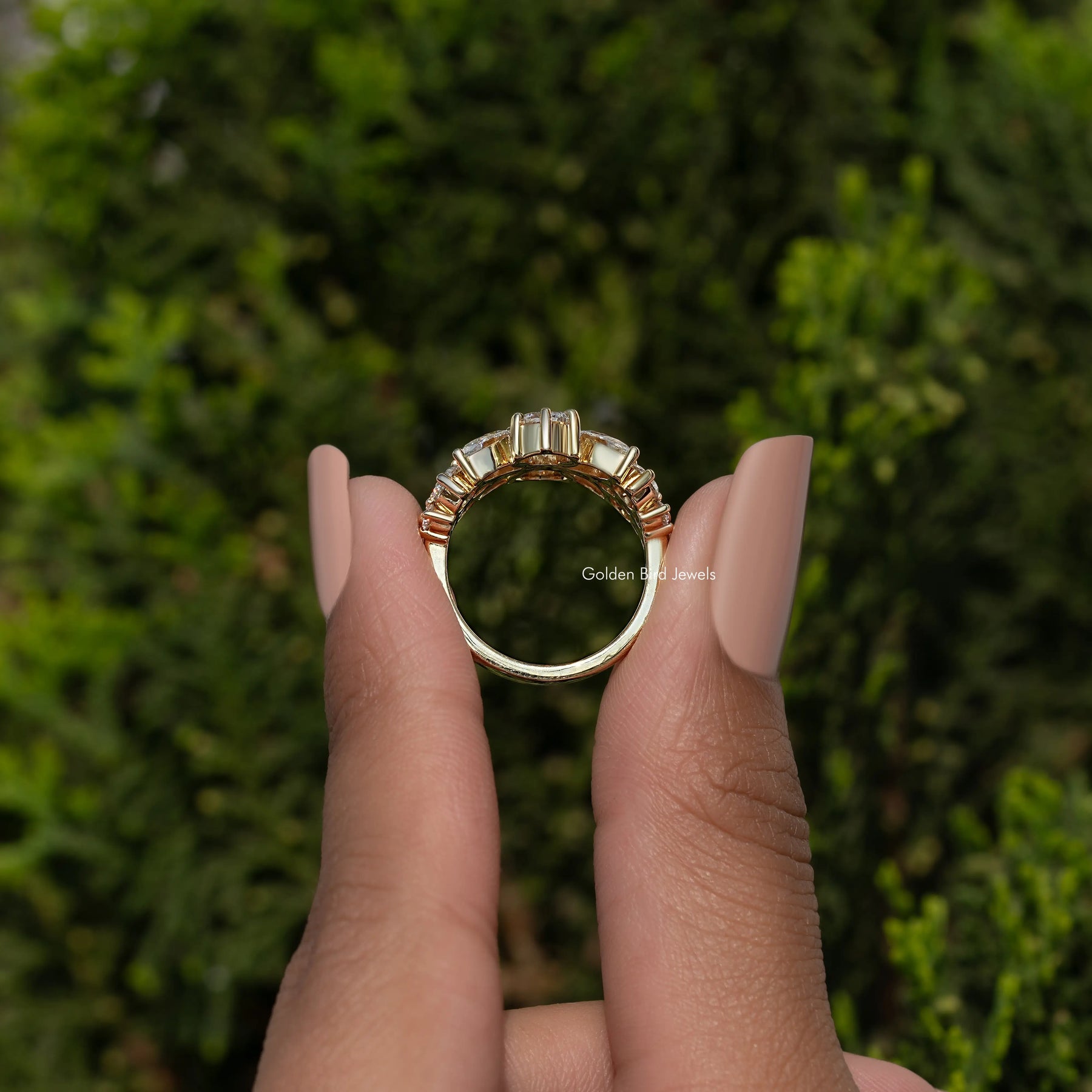 Marquise And Round Cut Moissanite Vintage Ring