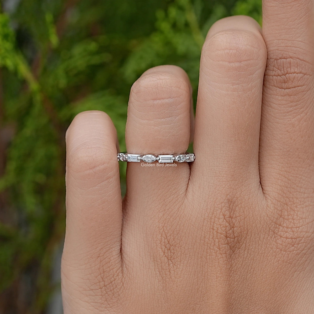 Marquise Moissanite Full Eternity Wedding Band