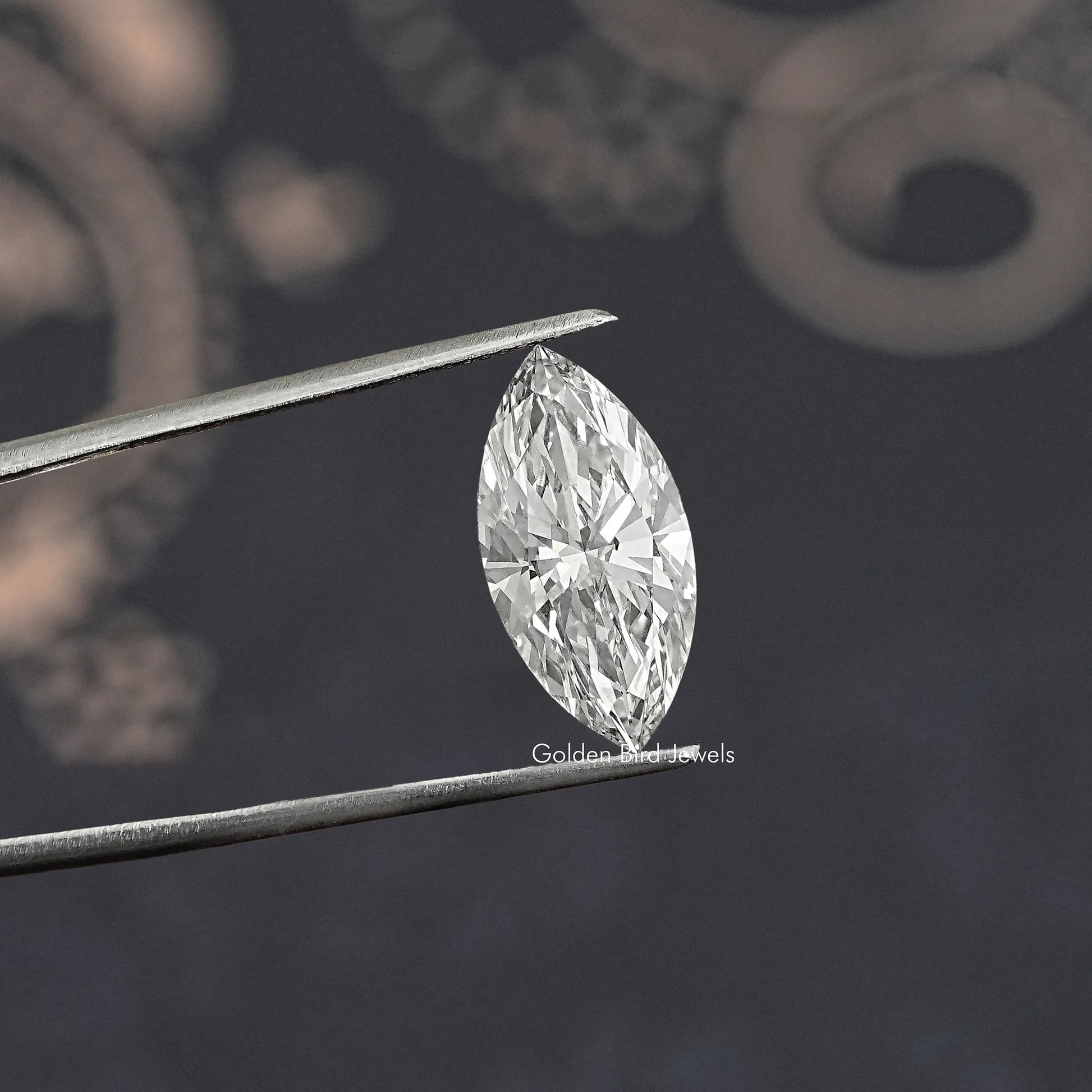 Detailed View Of Marquise Cut Loose Lab Grown Diamond