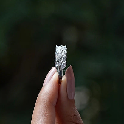 Marquise Cut Moissanite Stackable Wedding Band