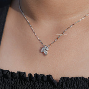 Marquise Cut Lab Diamond Three Stone Pendant