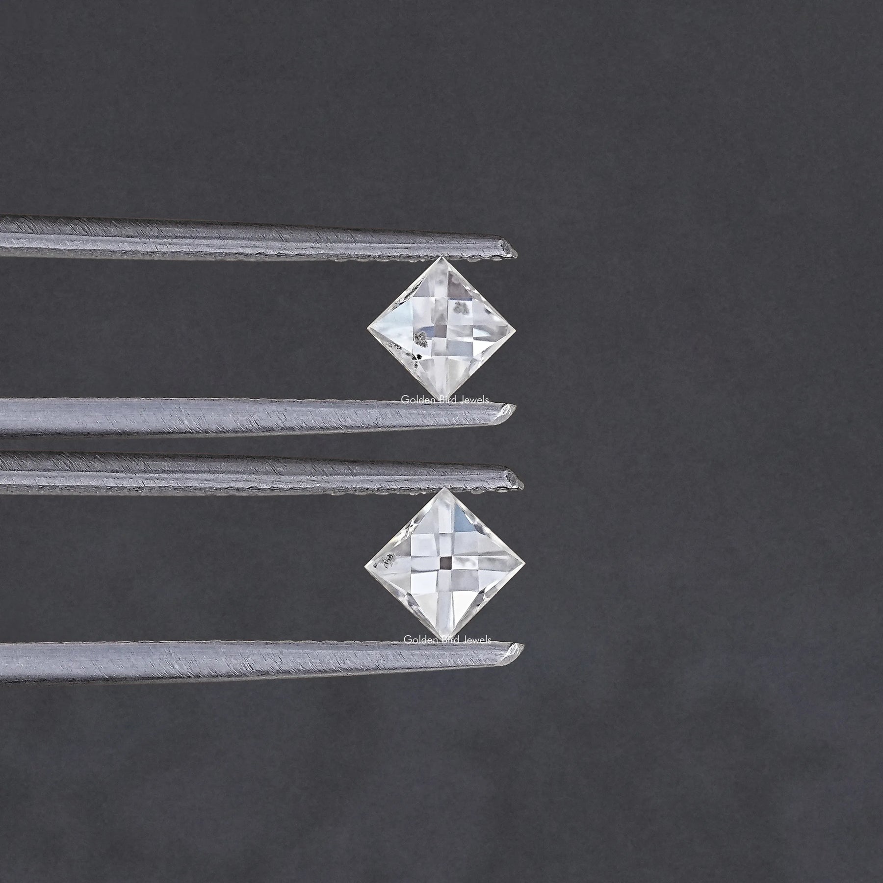 Off White French Cut Loose Moissanite Pair