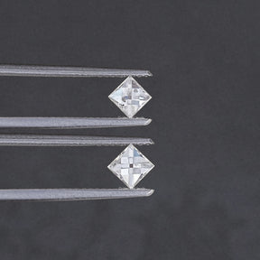 Off White French Cut Loose Moissanite Pair