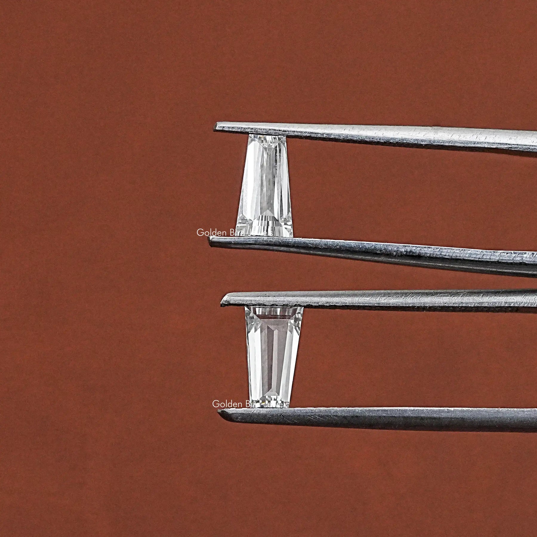 Baguette Cut Lab Diamond Pair In White 