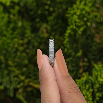 Midi Bezel Set Eternity Band With Radiant Cut