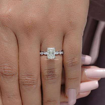 Radiant Cut Moissanite Gemstone Engagement Ring