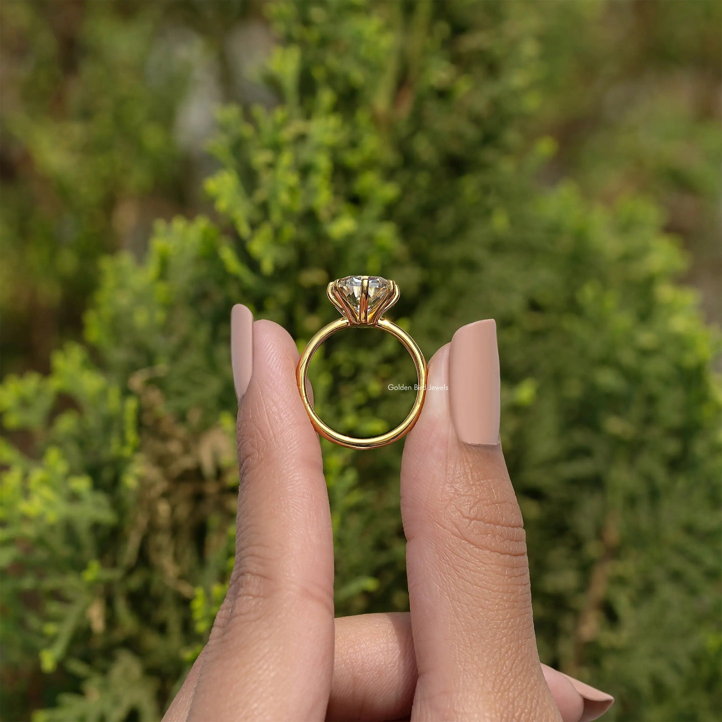 Old Mine Cushion Solitaire Moissanite Engagement Ring