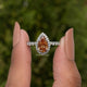 Moissanite Old Mine Pear Cut Halo Set Engagement Ring