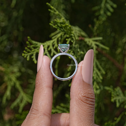 Princess Cut Moissanite Gemstone Solitaire Wedding Ring