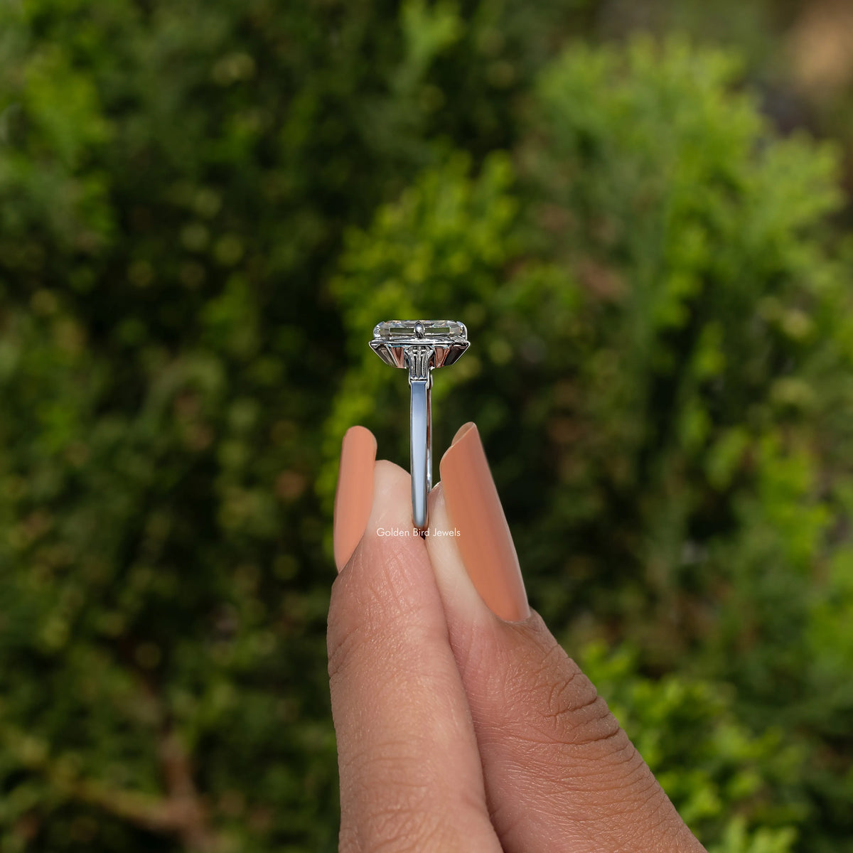 Old Mine Radiant Cut Moissanite Solitaire Ring