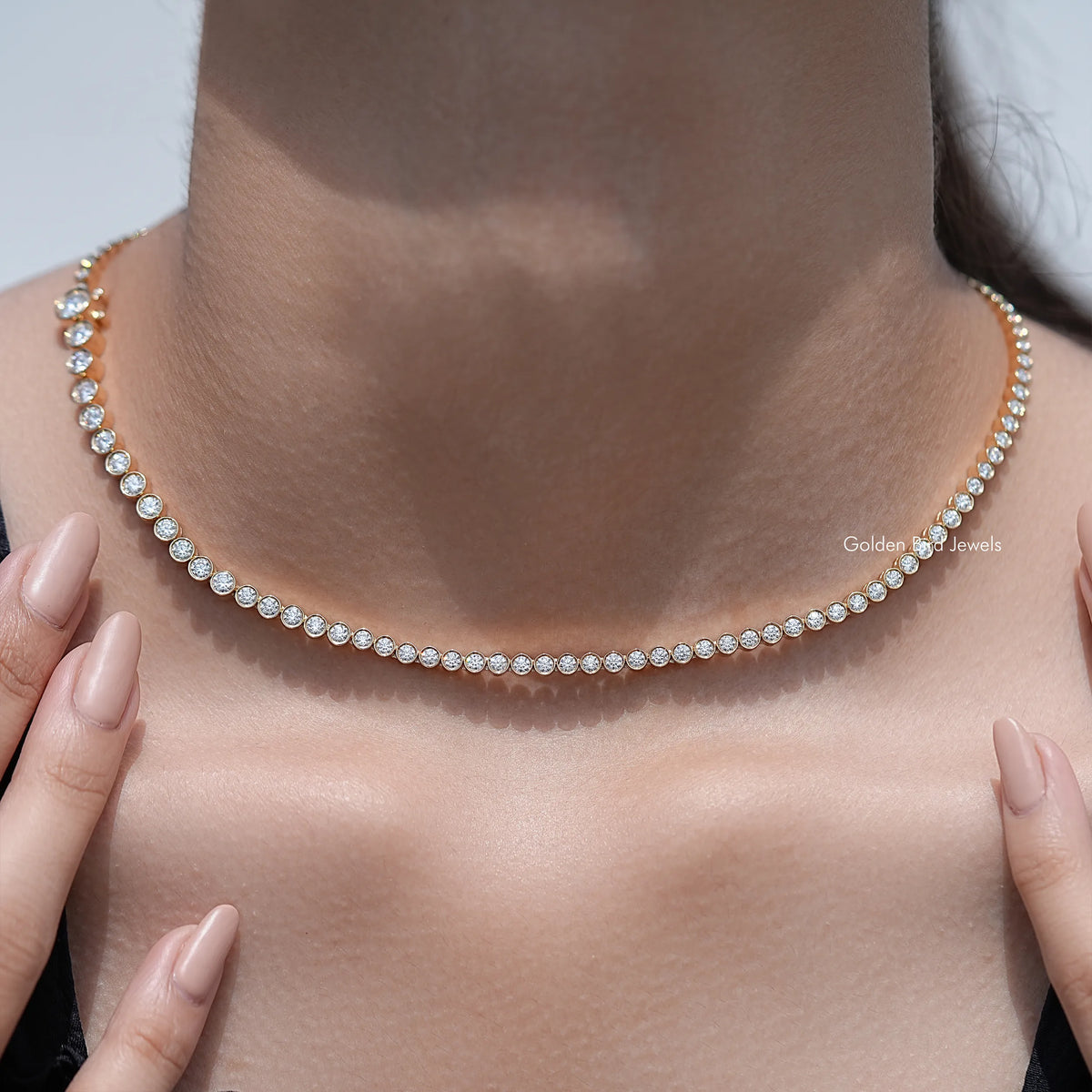 Round Cut Moissanite Tennis Necklace