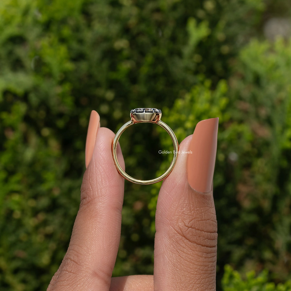 Old Mine Oval Moissanite Solitaire Engagement Ring