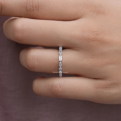 Marquise Moissanite Full Eternity Wedding Band