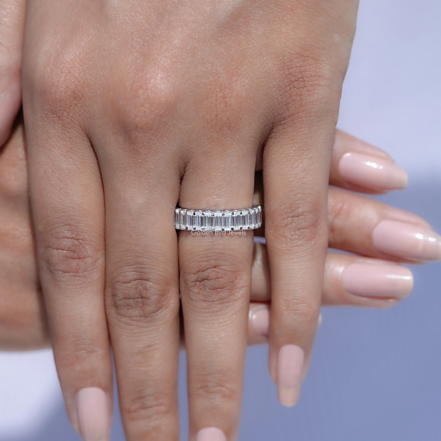 Baguette Moissanite Eternity Wedding Band