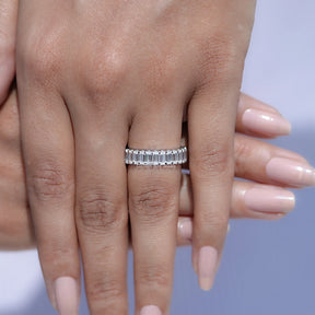 Baguette Moissanite Eternity Wedding Band