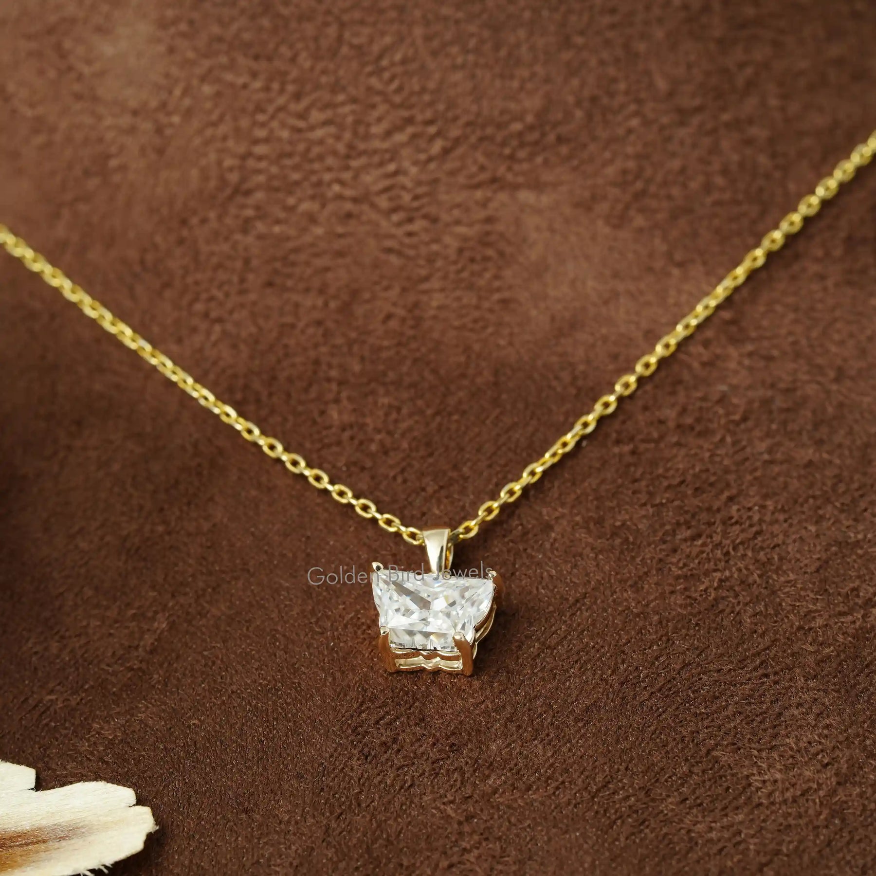 View of moissanite pendant for women
