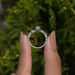 Dutch Marquise Shaped Moissanite Accent Ring