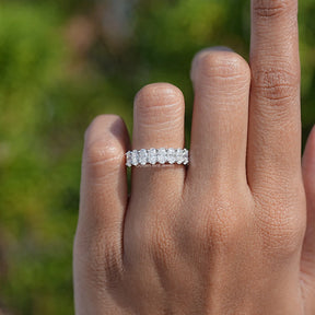 Oval Shaped Moissanite Half Eternity Band