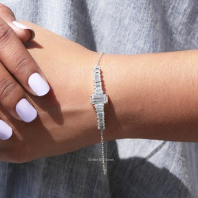 Colorless moissanite tennis chain bracelet for women 