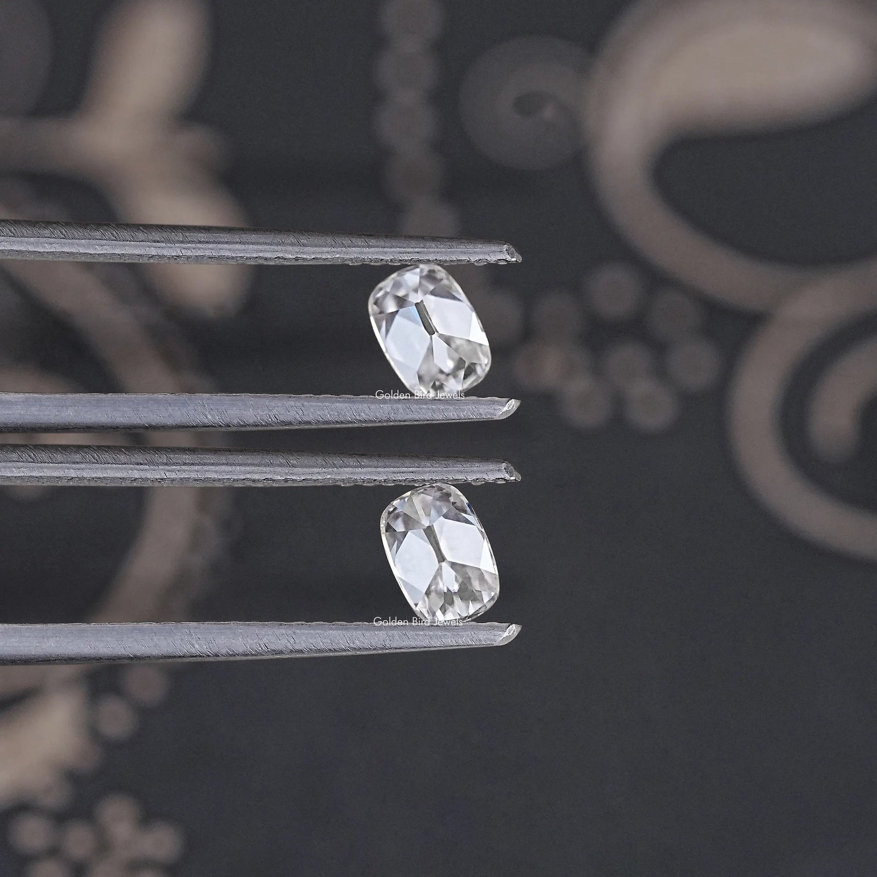 Colorless Old Mine Cushion Moissanite Loose Pair