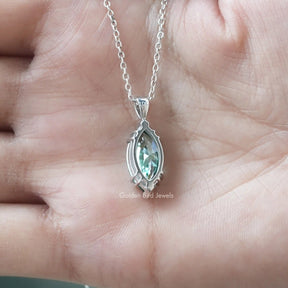 Back view of marquise cut solitaire pendant